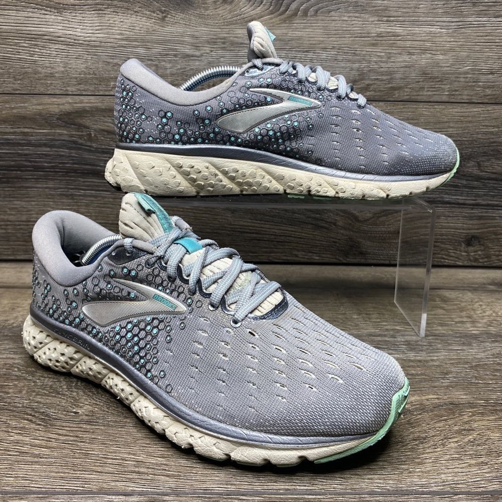 Brooks Women's Glycerin 17 1202831B070 Gray Teal Running Shoes Size 8.5 Lace Up